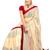 Beige Net Saree With Red Blouse