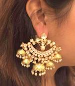 beautiful kundan chandbali jhumka pair