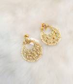 kundan work gold plated beautiful pearl earrings