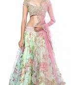 Multi embroidered georgette unstitched lehenga choli