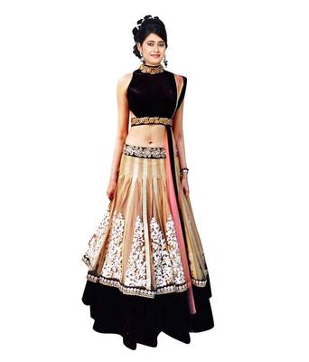 Chiku embroidered georgette unstitched lehenga choli 1
