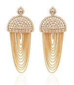 Bollywood style long gold earrings