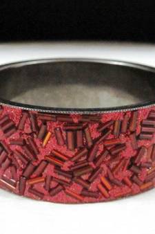 Red Pipe Bead Bangle