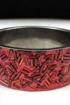 Red Pipe Bead Bangle