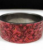 Red Pipe Bead Bangle