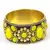 Yellow Golden Leather And Brass Bracelet