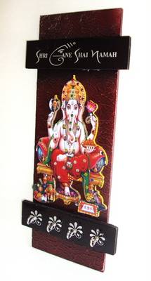 Decorative key holder with god photo shree ganesh 3