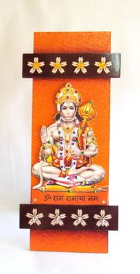 Key holder decorative and wooden and handcrafted with god photo hanumanji 1