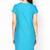 Designer Sky Blue Cotton Plain Long Kurti Half Sleeve