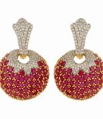Happiness Collection Pink Gold Plated Shimmer Hoop Cocktail Party Earrings For Women
