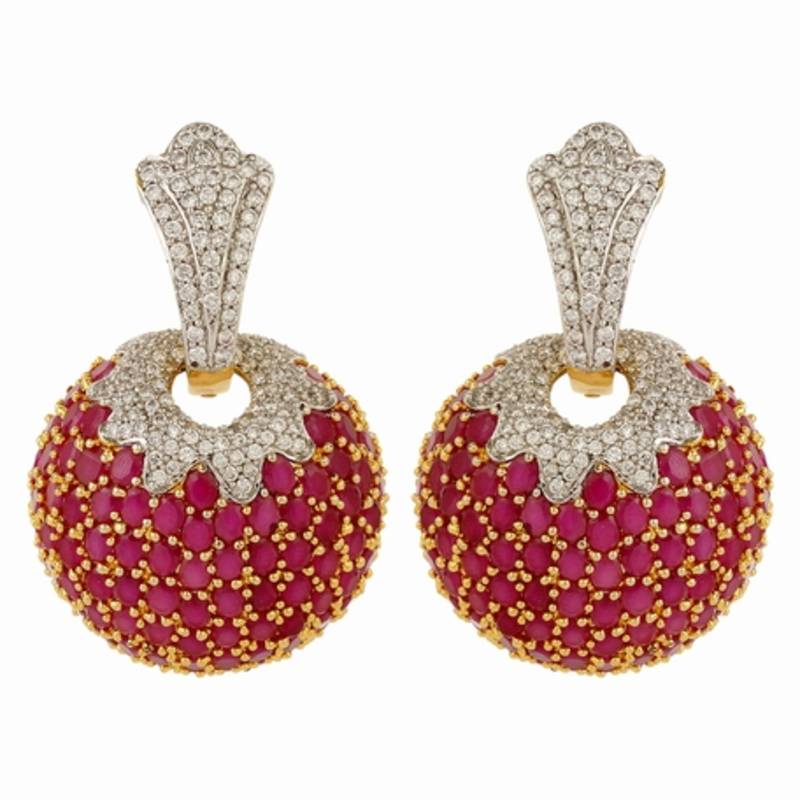 Happiness Collection Pink Gold Plated Shimmer Hoop Cocktail Party Earrings For Women