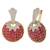 Happiness Collection Pink Gold Plated Shimmer Hoop Cocktail Party Earrings For Women