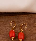 Coral earrings one gram gold