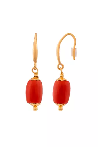 Coral earrings one gram gold