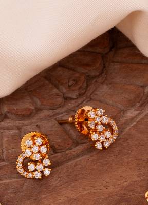 Diamond earrings SMALL bush type one gram gold 1