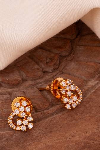 Diamond earrings SMALL bush type one gram gold