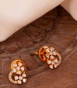 Diamond earrings SMALL bush type one gram gold