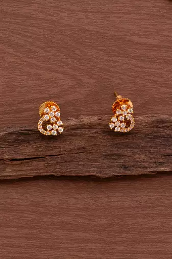 Diamond earrings SMALL bush type one gram gold