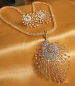 Gorgeous Cz Peacock Necklace Set   Dj 00563