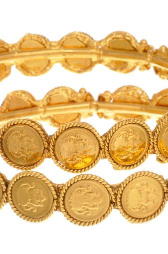 Magnificent Mahalaxmi Coin Gold Designer Bangles.