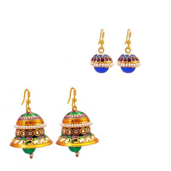 Jingle Bell Shaped And Drop Shape Earring Combo 1