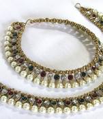 Golden and Pearl Multi Color Anklet