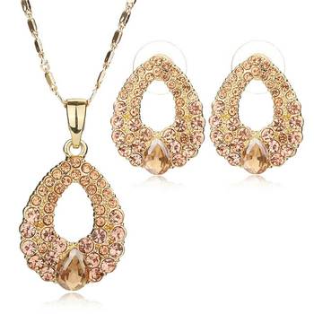 Gold Cubic Zirconia necklace-sets 1