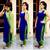 Blue georgette plain unstitched salwar with dupatta