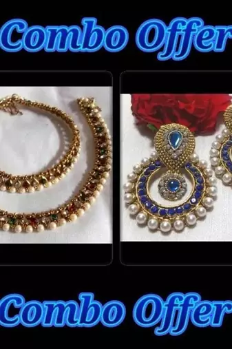 Combo Offer Pearl Anklet With Pearl Earring