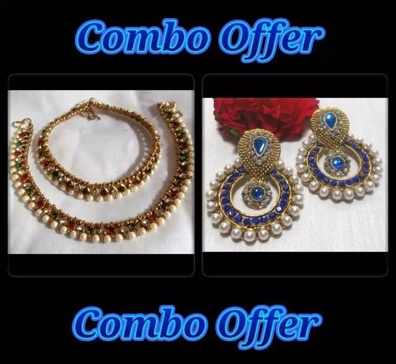 Combo Offer Pearl Anklet With Pearl Earring