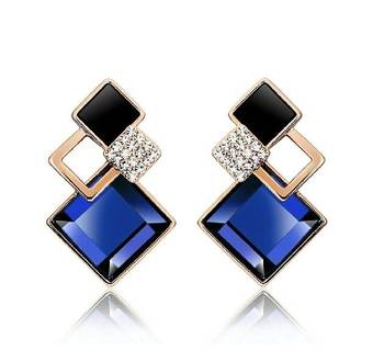 Bunch Of Shining Square Earrings 1