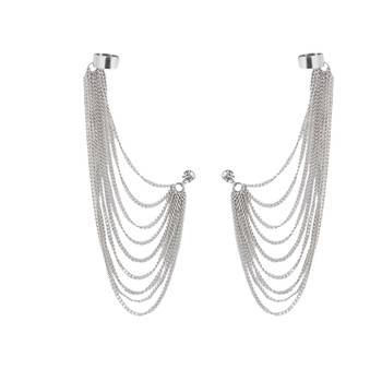 Bunch Of Falling Chains Silvery Ear-Cuff 2