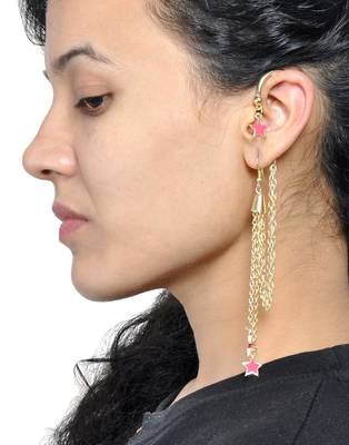 Starry Nights Salmon Earcuff 2
