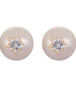 Pyramid Dual White Pearl Studs