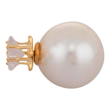 Pyramid Dual White Pearl Studs 2