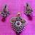 Red and Black Pearl Polki Pendant set v179