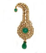 Anvi's pagdi brooch (akbar taj) studded with uncut stones and emerald