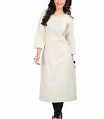 Off white plain glaze cotton kurti