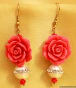 Rose Coral & Pearl Earrings