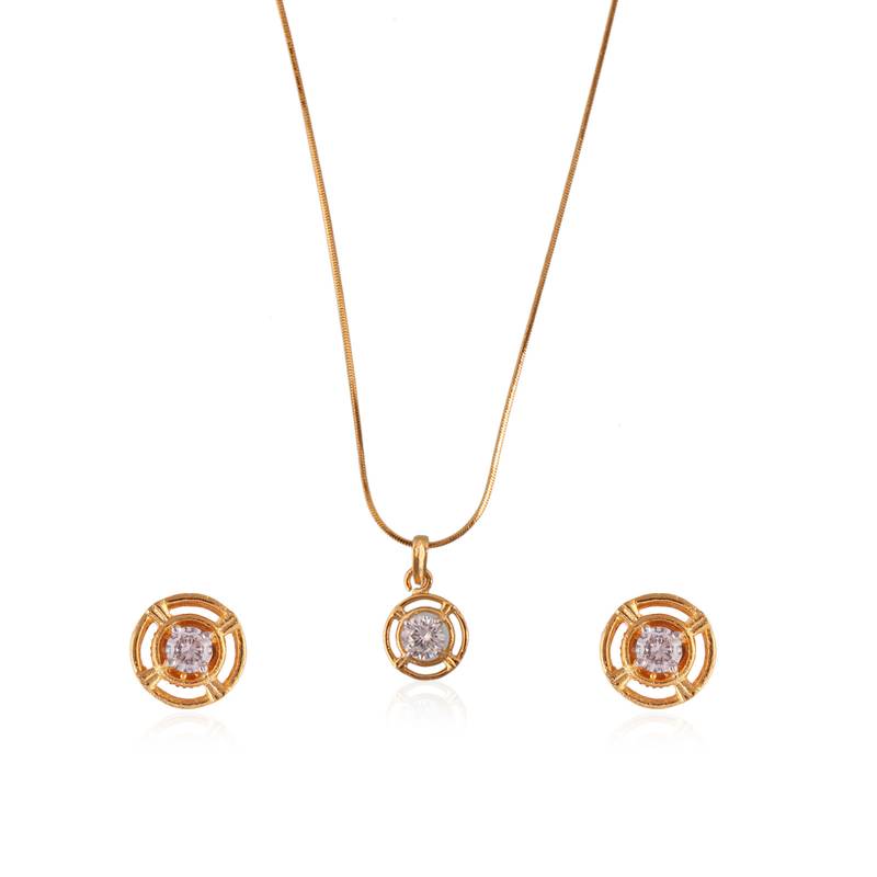 Diamond Pendant Set For Girls