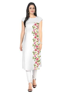White faux crepe kurti 1