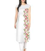 White faux crepe kurti