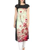 Multicolour faux crepe kurti