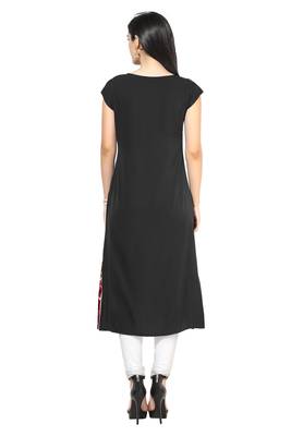 Multicolour faux crepe kurti 3