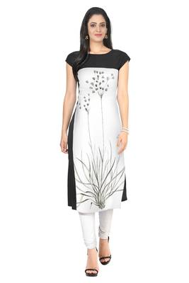 White faux crepe kurti 1