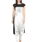 White faux crepe kurti