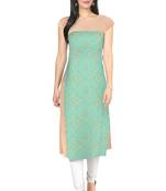 Green faux crepe kurti