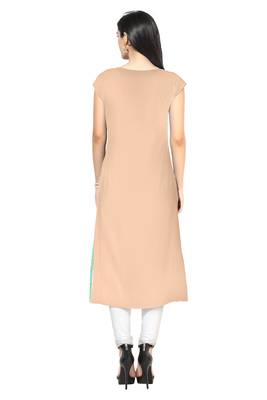 Green faux crepe kurti 3