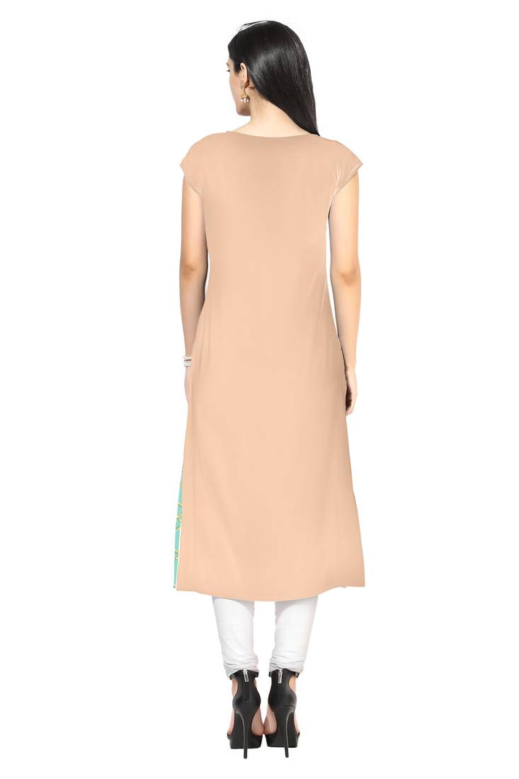 Green faux crepe kurti