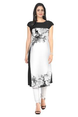 White faux crepe kurti 1